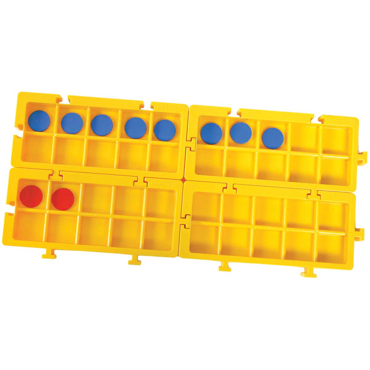 Deluxe Connecting Ten Frame Trays with Counters, Set of 4