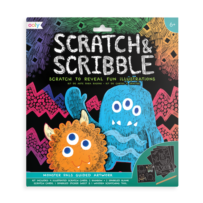 Monster pals scratch and scribble scratch art kit