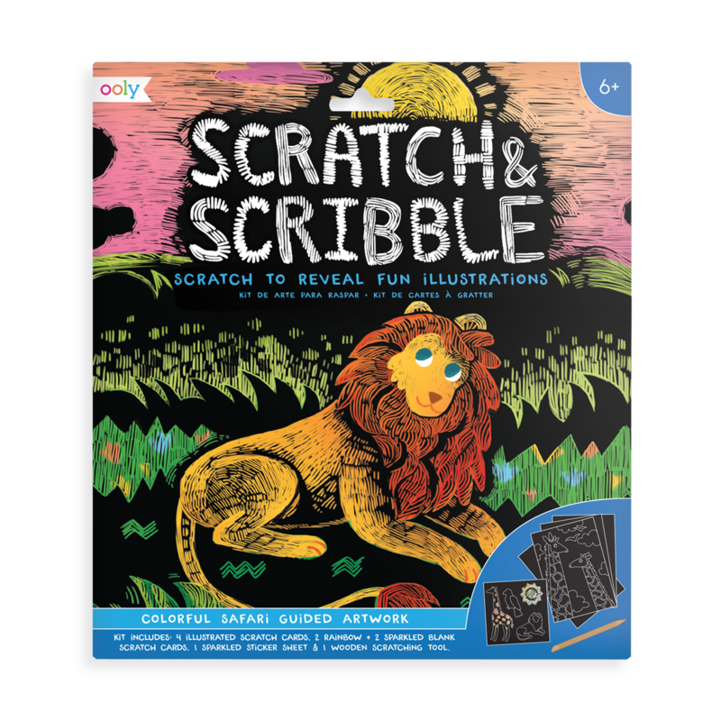 Colorful Safari Scratch and Scribble Scratch Art Kit