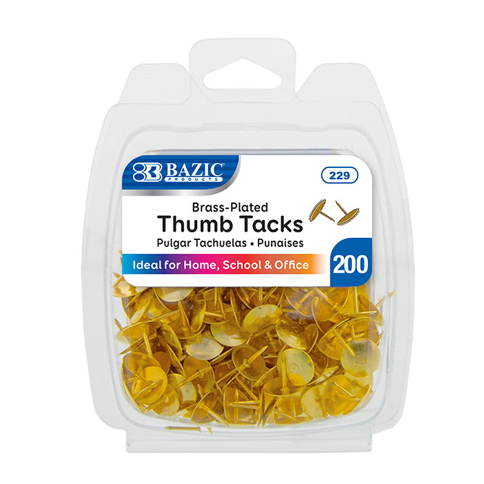 BAZIC Brass (Gold) Thumb Tack (200/Pack)