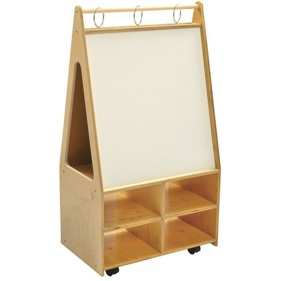 Childcraft Mobile Magnetic Dry-Erase Easel, Double Sided, 24-3/4 x 16 x 46 Inches