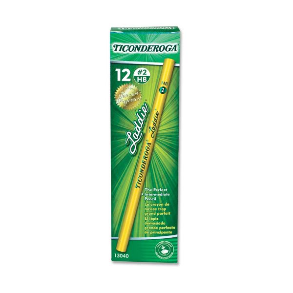 Laddie® Wood-Cased Pencils, #2 HB Soft, Yellow, 12 Per Pack, 3 Packs