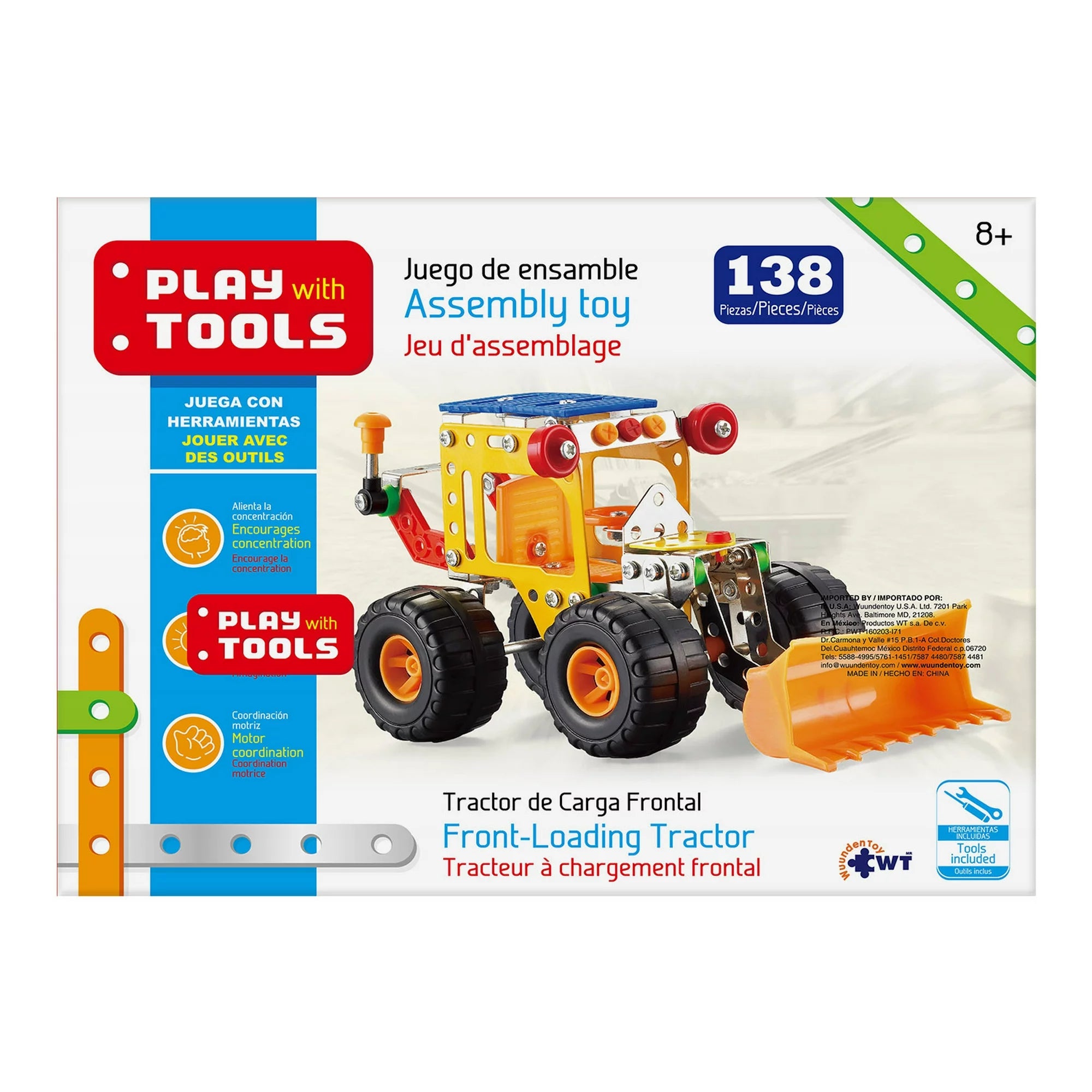 Front-Loading Tractor Metal Building Kit Toy 8003-1