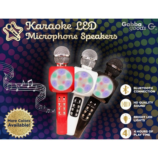 Gabba Goods Karaoke Led Karaoke Microphone Speaker