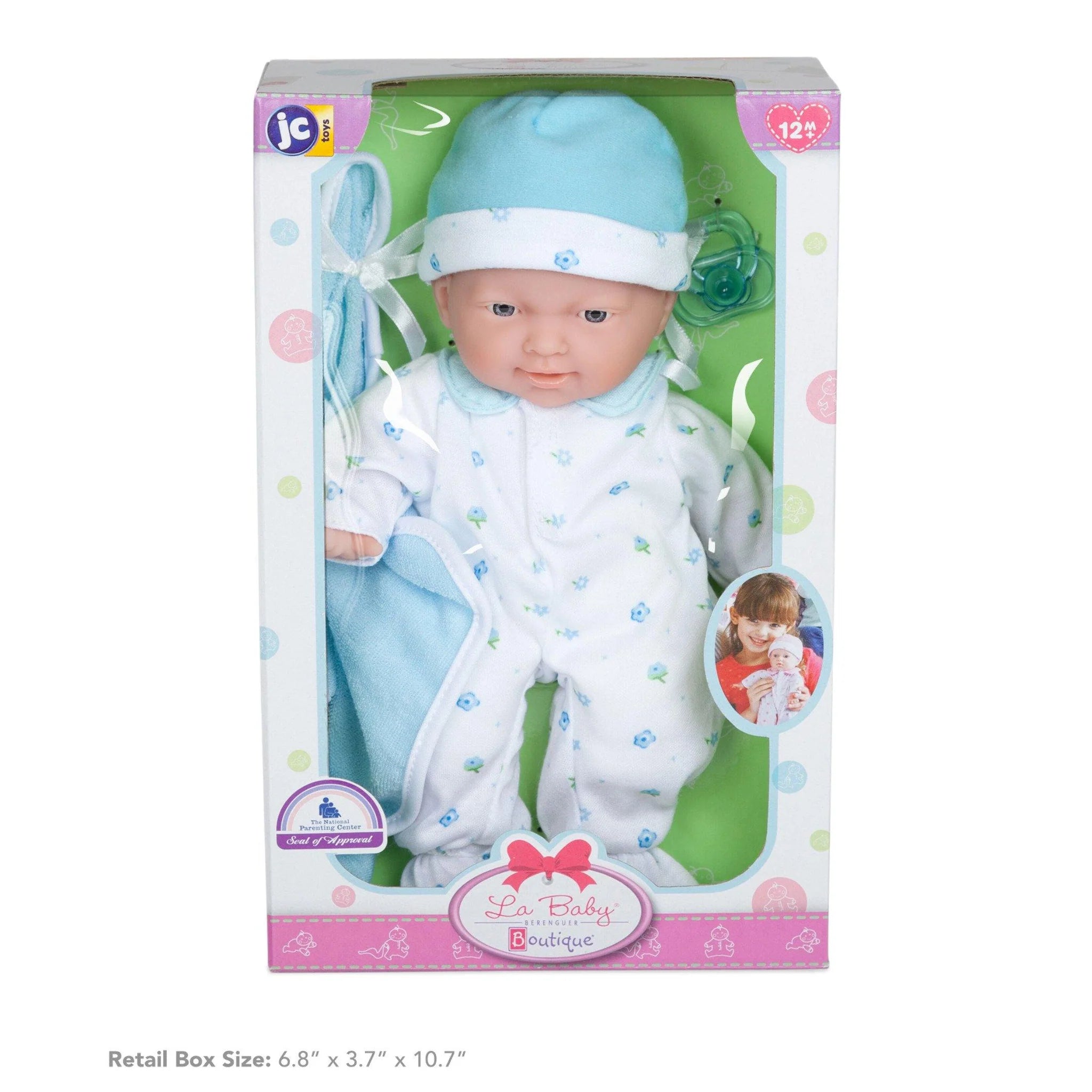 11 inch Soft Body Baby Doll in Blue With Realistic Features