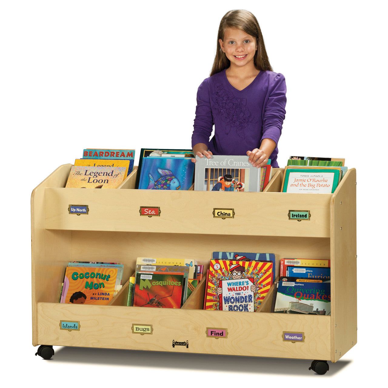 Mobile 8-Section Book Organizer