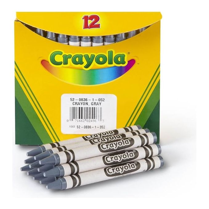 Crayola Crayons in Gray, Crayons, 12 Count