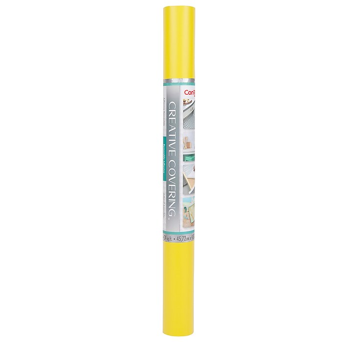 Creative Covering™ Adhesive Covering, Yellow, 18" x 16 ft, Pack of 2