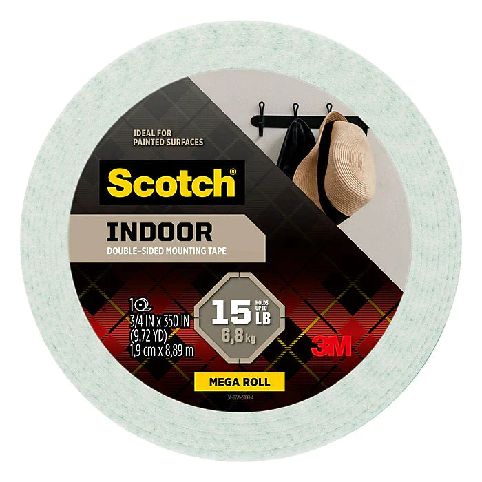 Scotch® Double Sided Indoor Mounting Tape, 3/4" x 10 yds.,