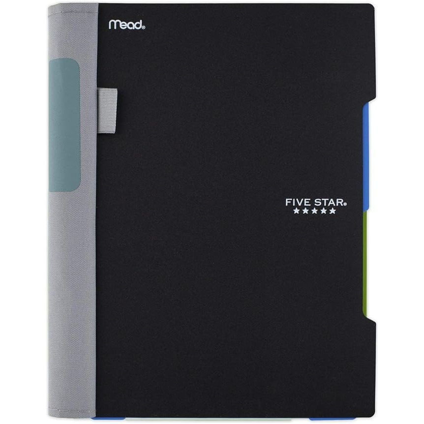 Five Star Advance Spiral Notebook, 2 Subject, College Ruled Paper, 100 Sheets, 9-1/2" x 6"- Black