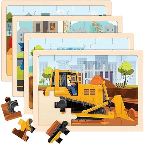 Construction Vehicle Jigsaw Puzzles for Kids Ages 3-5