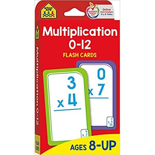 Multiplication 0-12 Flash Cards, 6 Packs