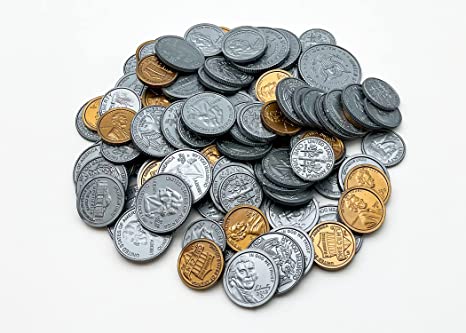 Play Money: Assorted Coins, Pack of 6