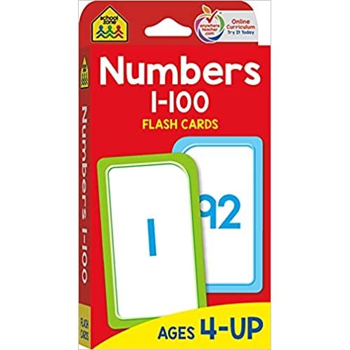 Numbers 1-100 Flash Cards, 6 Packs