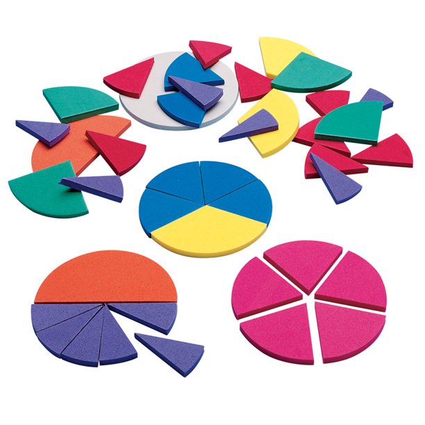 Easyshapes Foam Fraction Circles, 51 Pieces Per Set, 6 Sets