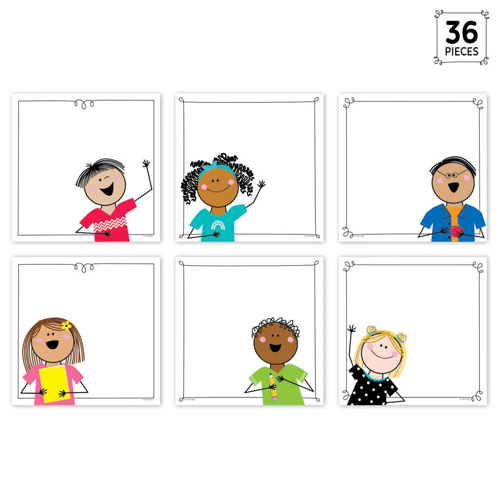 Stick Kids 6" Designer Cut-Outs, 36 Per Pack, 3 Packs