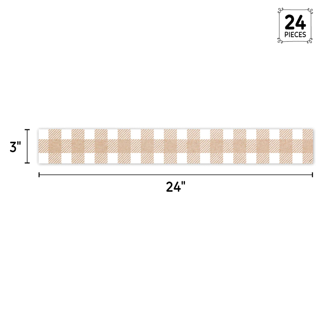 Krafty Pop Kraft Buffalo Check EZ Border, 48 Feet Per Pack, 3 Packs