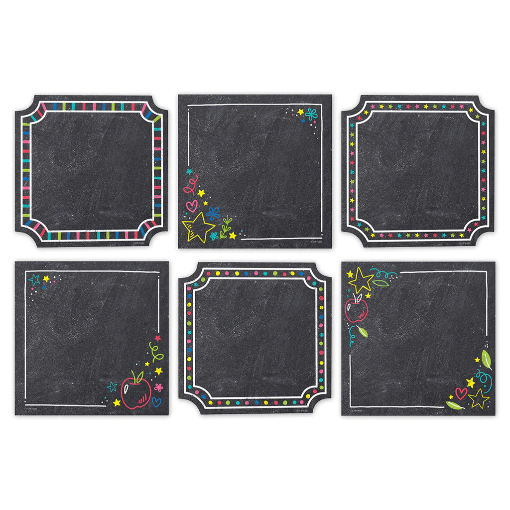 Colorful Chalk Cards 6 Inch Designer Cut-Outs, 36 Per Pack, 3 Packs