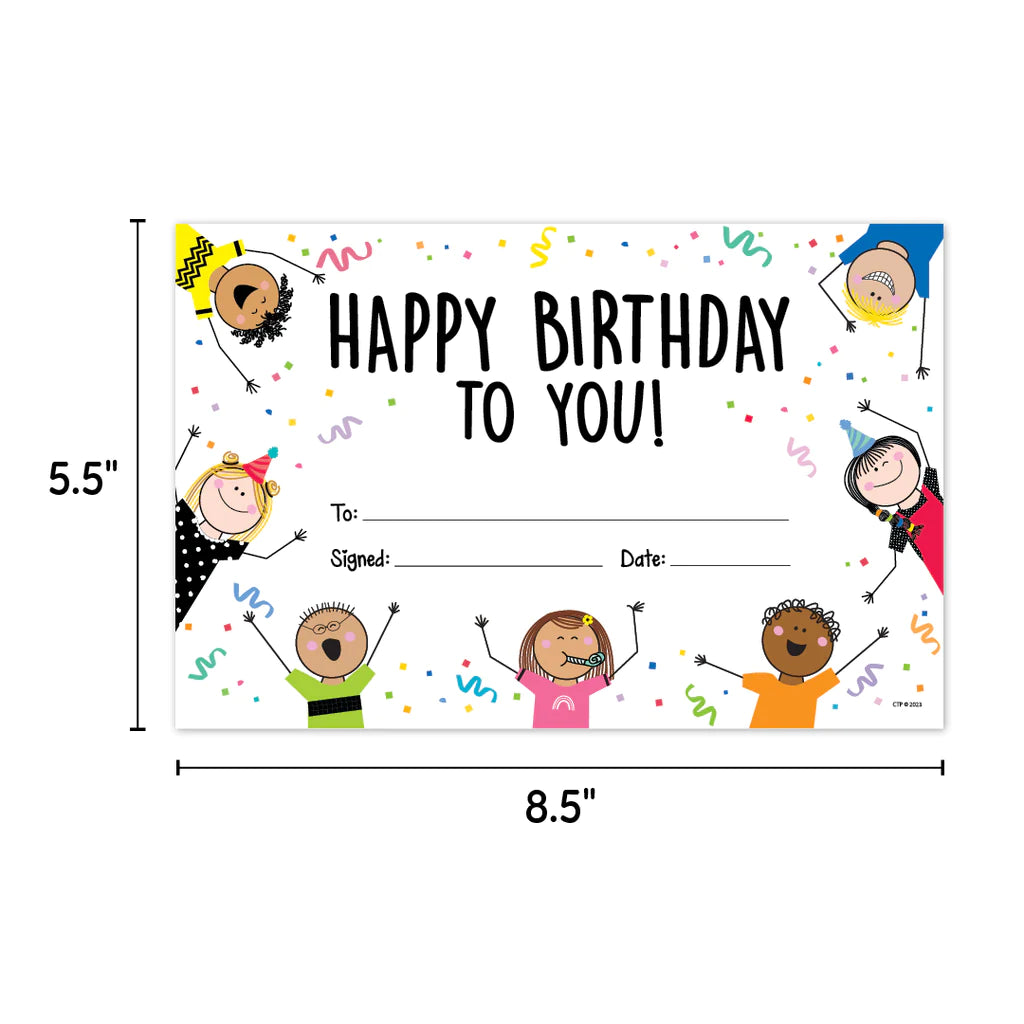 Stick Kids Happy Birthday Awards, 30 Per Pack, 6 Packs