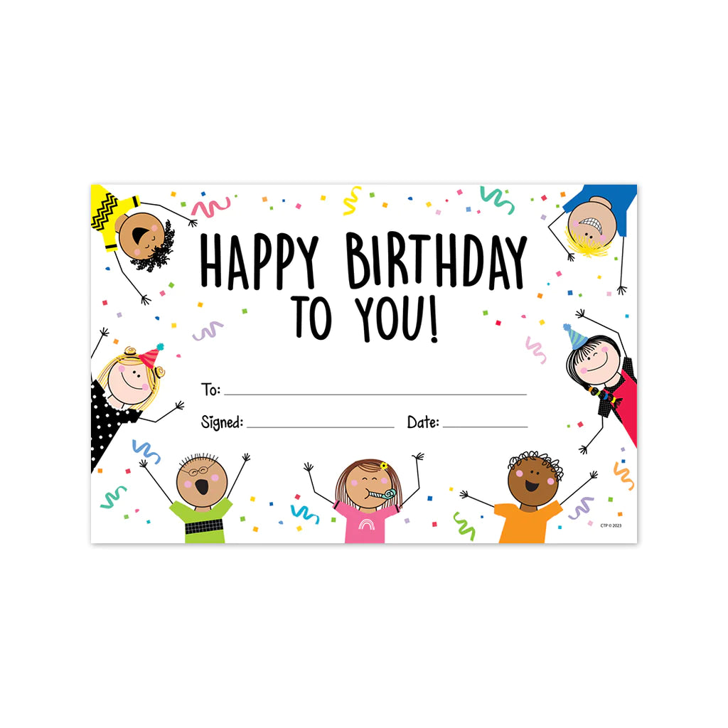 Stick Kids Happy Birthday Awards, 30 Per Pack, 6 Packs