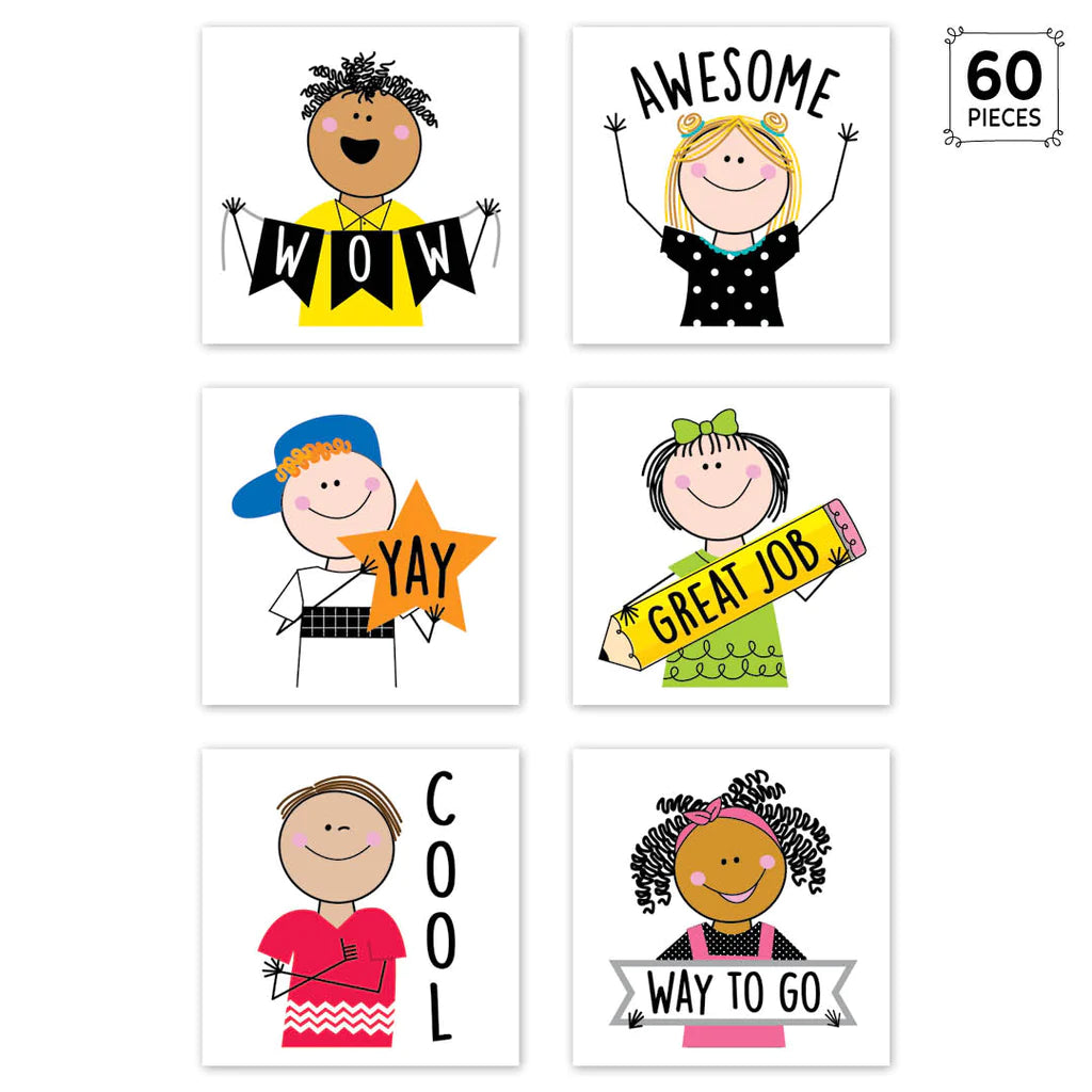 Stick Kids Rewards Stickers, 1-1/2", 60 Per Pack, 6 Packs