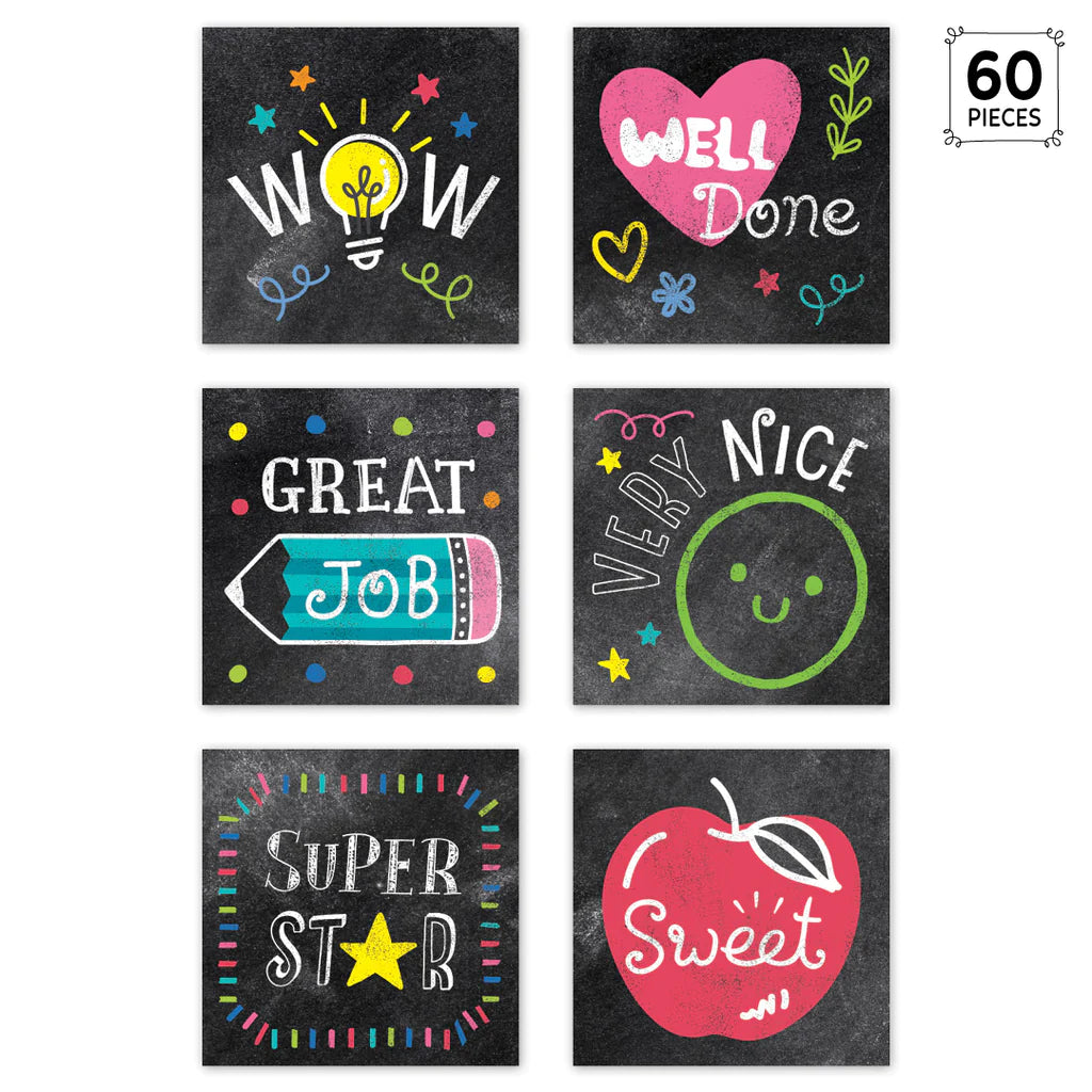 Chalk It Up! Colorful Chalk Reward Stickers, 60 Per Pack, 6 Packs