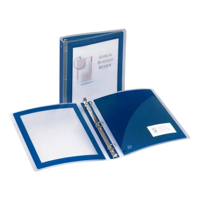 Avery® Flexi-View™ Binder, 1-1/2" Round Rings, 275-Sheet Capacity-Navy