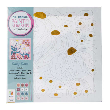 Art Maker™ Paint By Numbers Foil Reflections Kit 10in X 10in- Daisy Daze