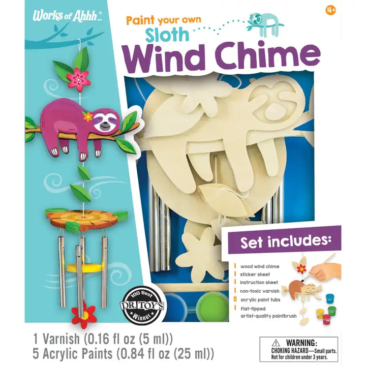 Sloth Wind Chime Wood Paint Set