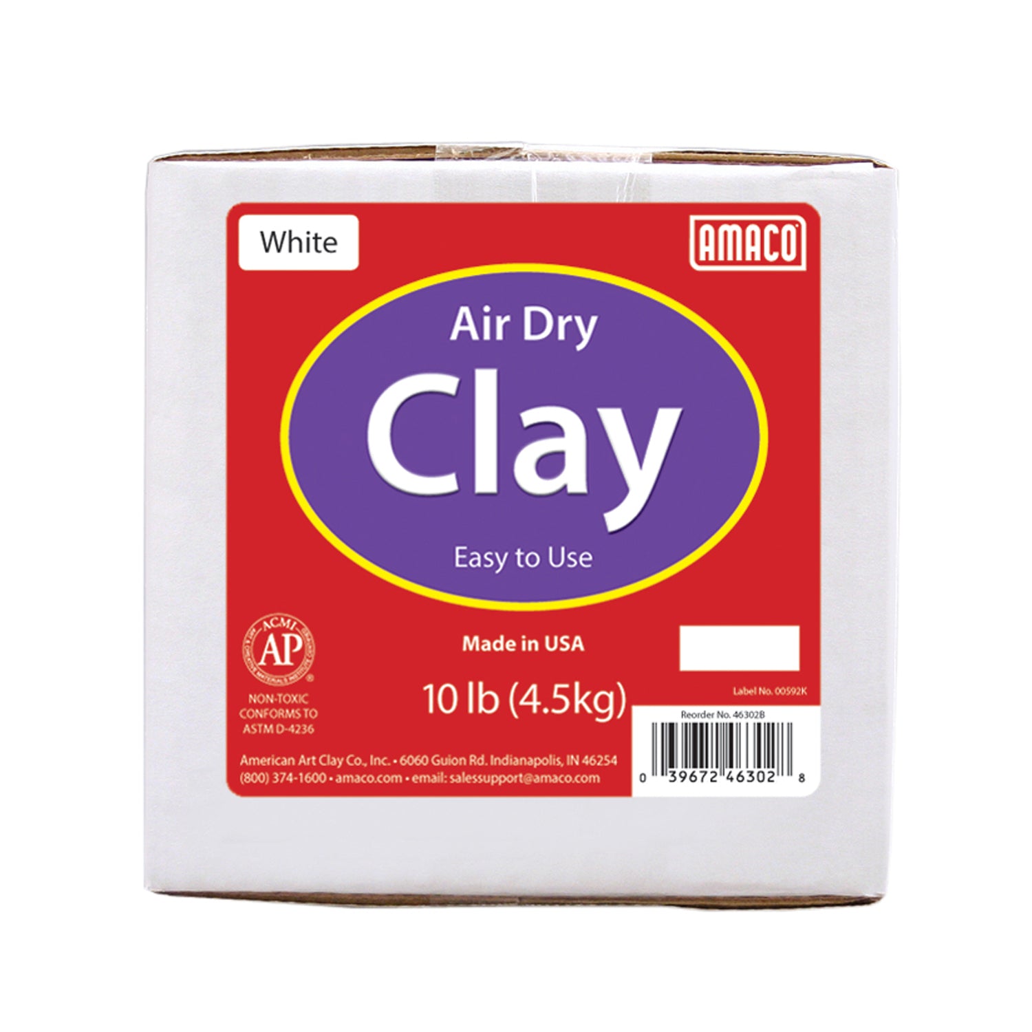 Air Dry Clay, White, 10 lbs. Per Box, 2 Boxes