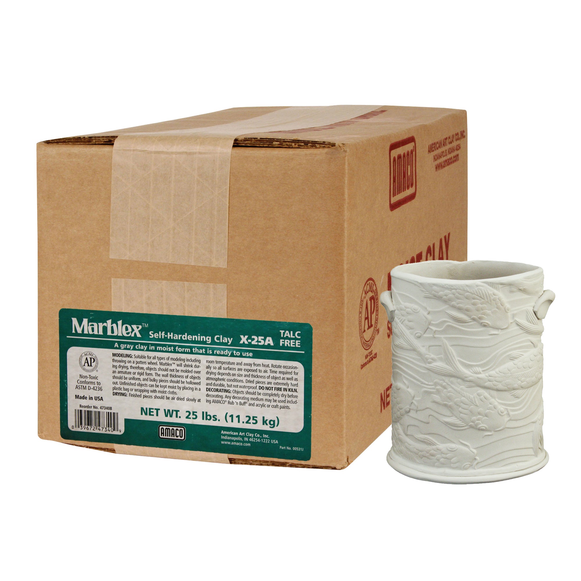 Marblex™ Self-Hardening Clay, Gray, 25 lbs.