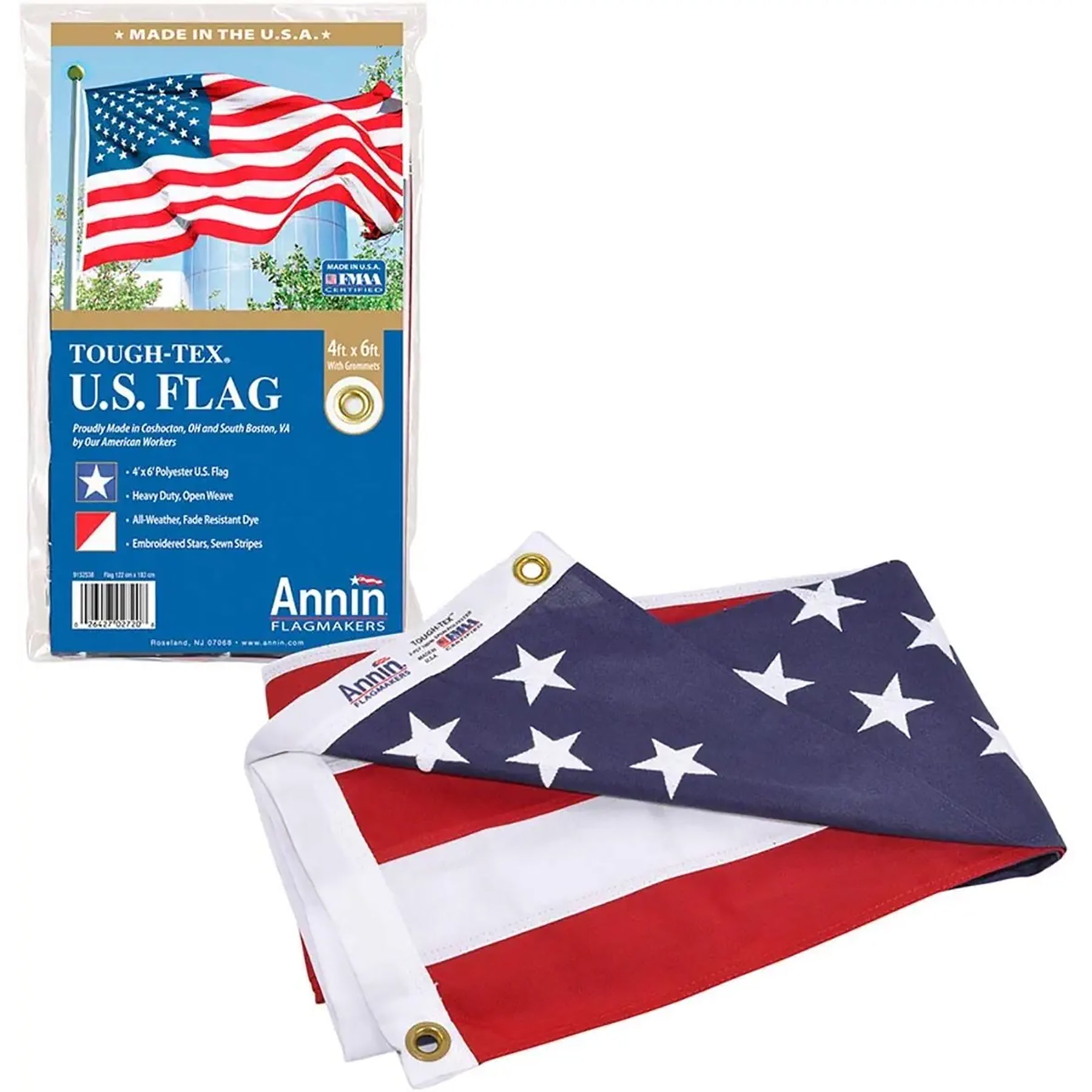 Nyl-Glo® Colorfast Outdoor U.S. Flags, 4' x 6'