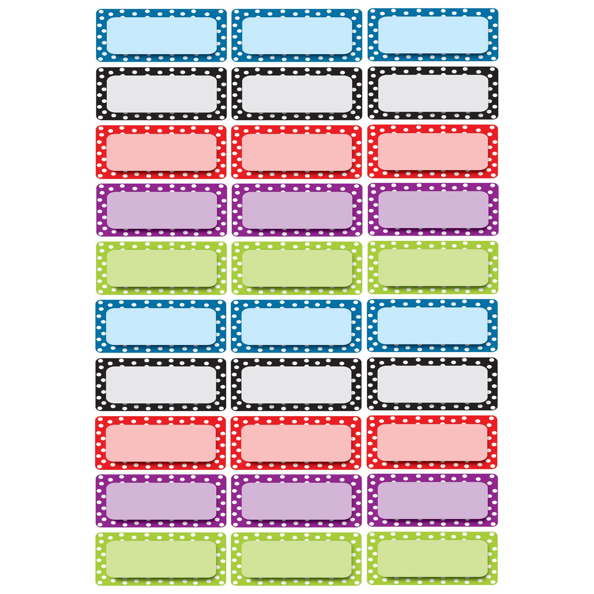 Die-Cut Magnetic Foam Color Dots Labels/Nameplates, 30 Per Pack, 3 Packs