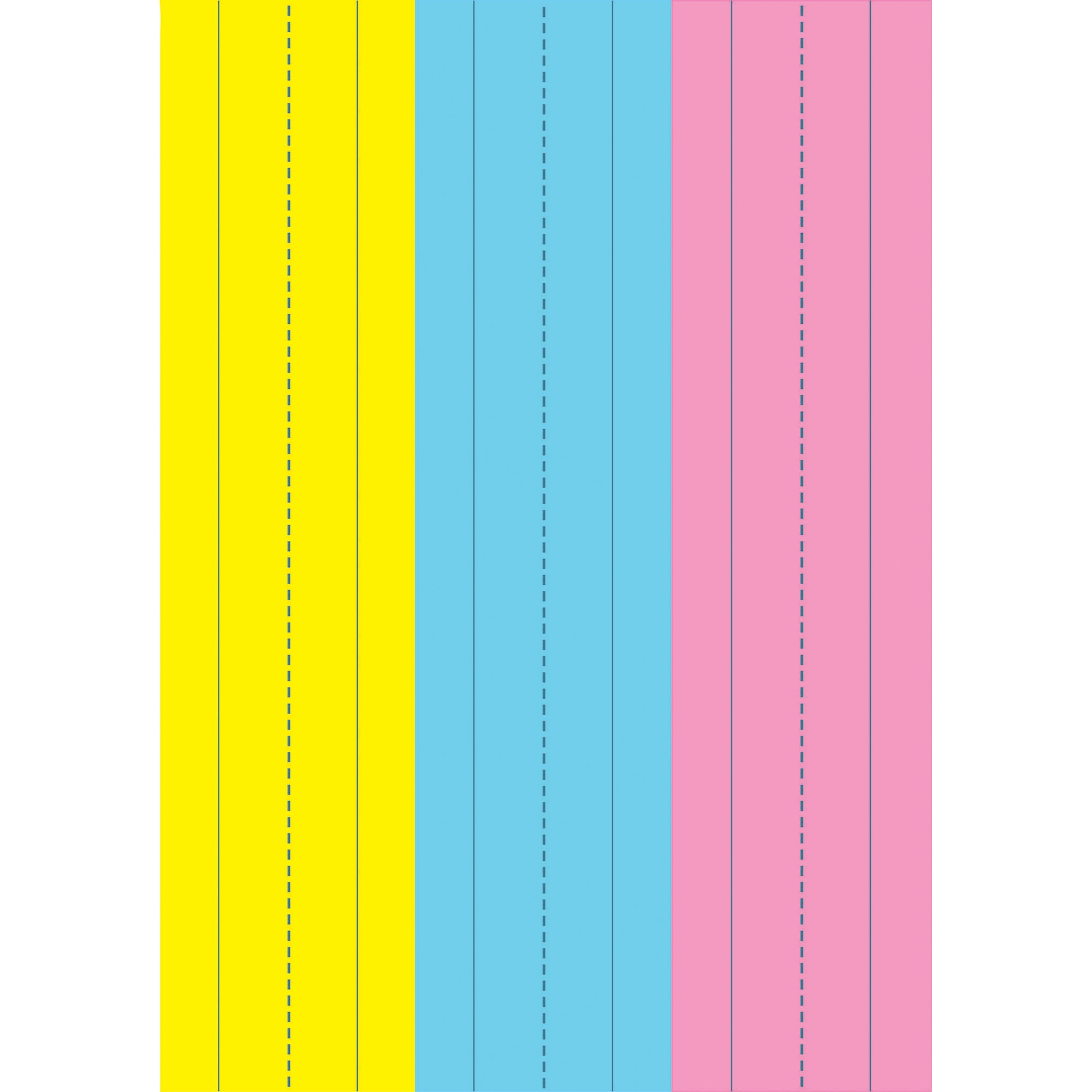 Die-Cut Magnetic Pink/Blue/Yellow Sentence Strips, 2.75" x 11", 3 Per Pack, 6 Packs