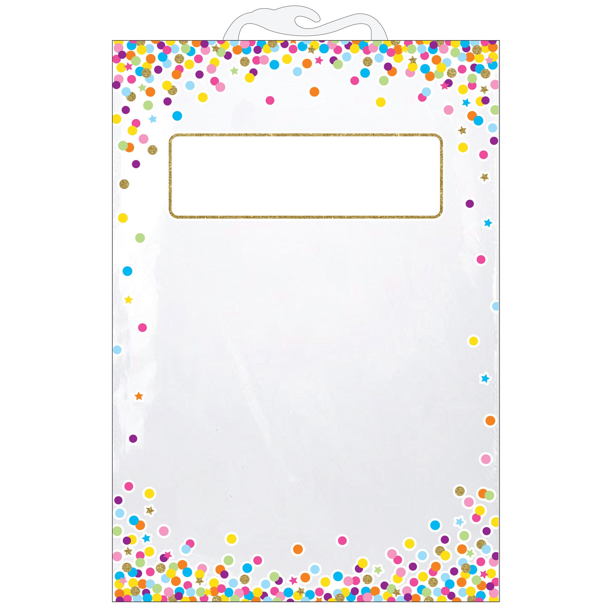 Hanging Confetti Pattern Storage/Book Bag, 11" x 16", 5 Per Pack, 2 Packs