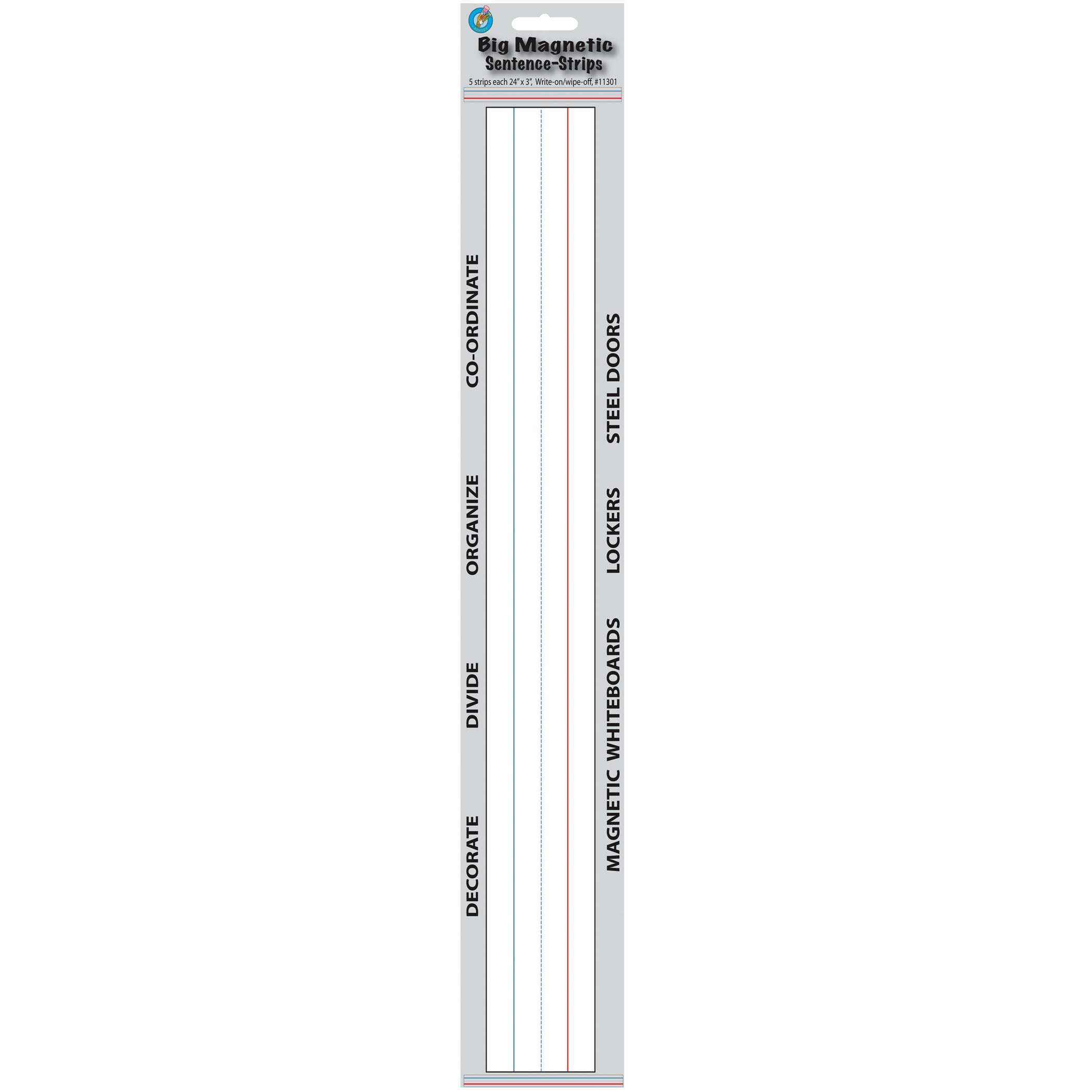 Big Magnetic Sentence Strips, 3" x 24", Pack of 5