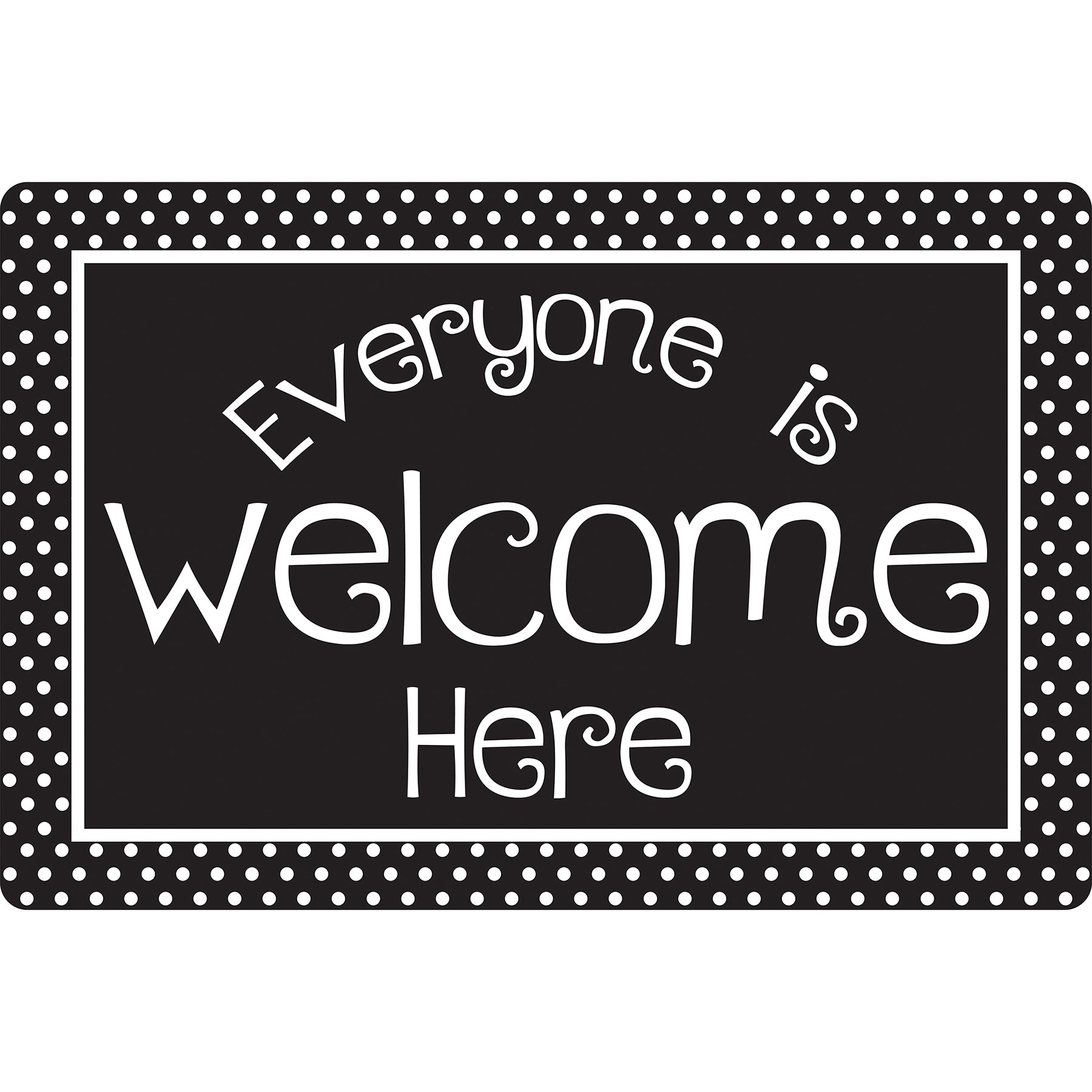 Computer Mouse Pad, 8" x 10", Everyone is Welcome Here, BW Dots, Pack of 6