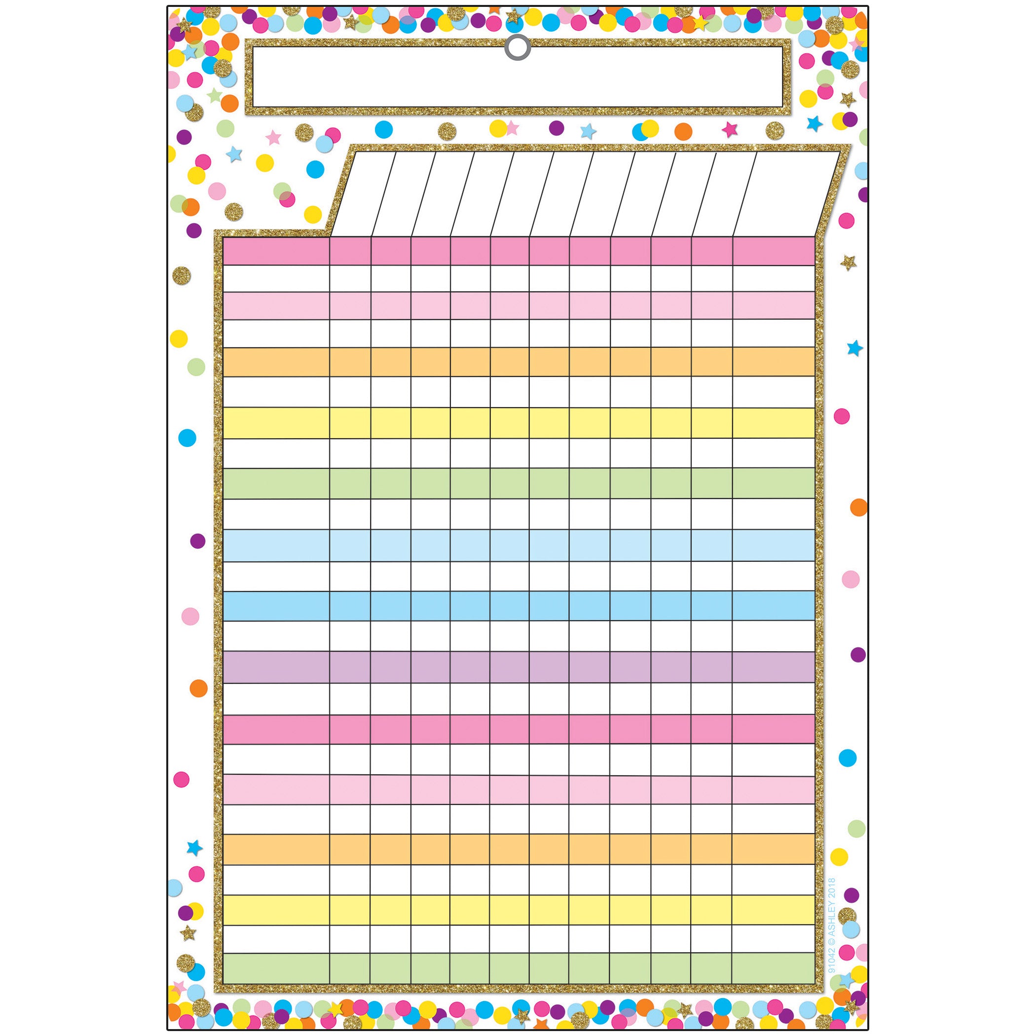 Smart Poly Chart, Confetti Dry Erase Incentive Chart, Pack of 6