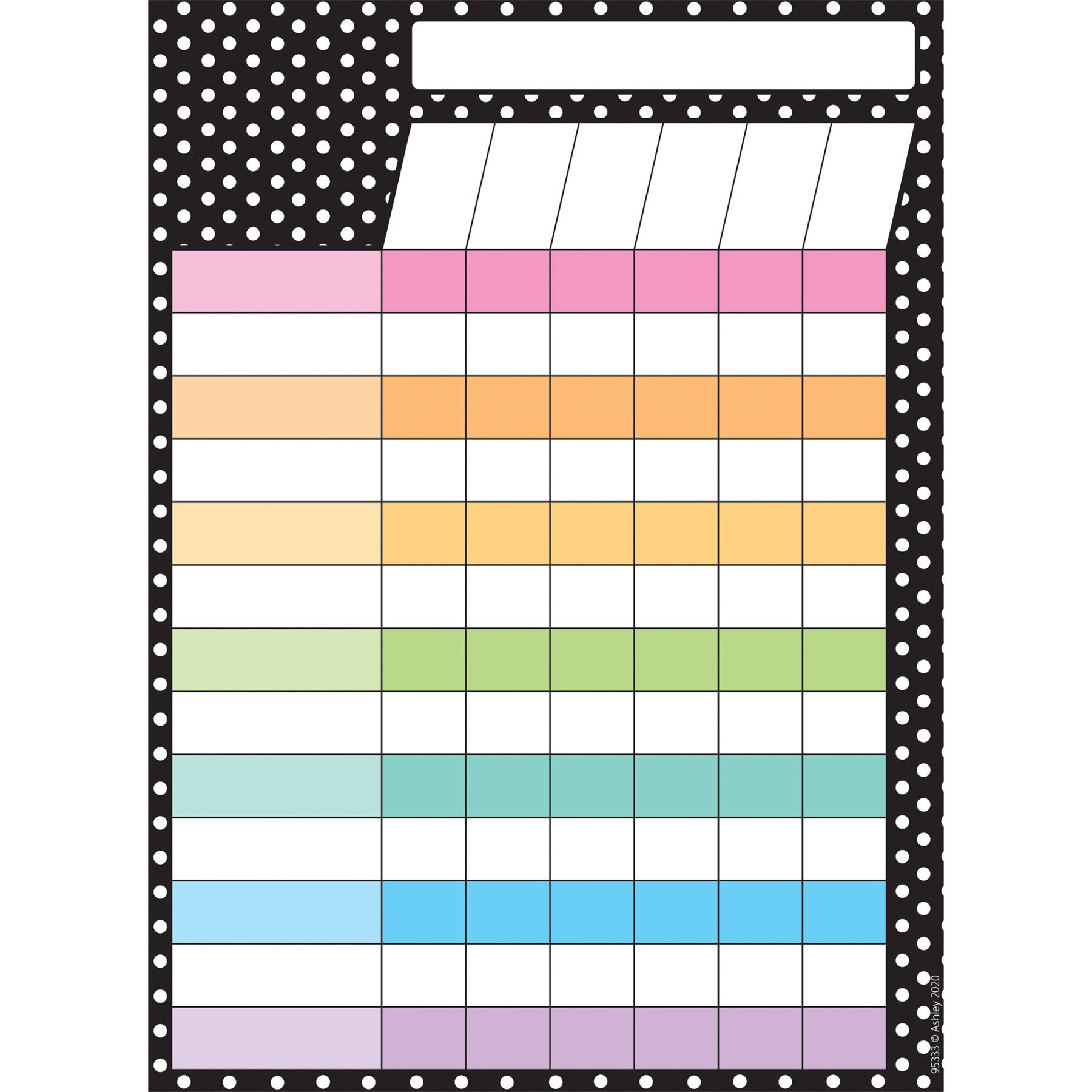 Smart Poly PosterMat Pals Space Savers, 13" x 9-1/2", BW Dots Incentive Chart, Pack of 10