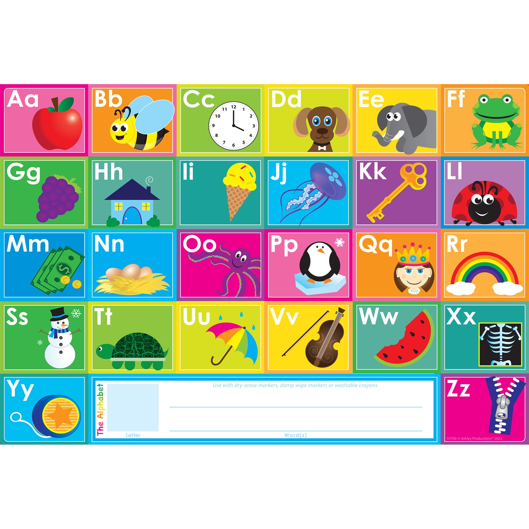 Placemat Studio™ Smart Poly® ABC's Learning Placemat, 13" x 19", Single Sided, Pack of 10