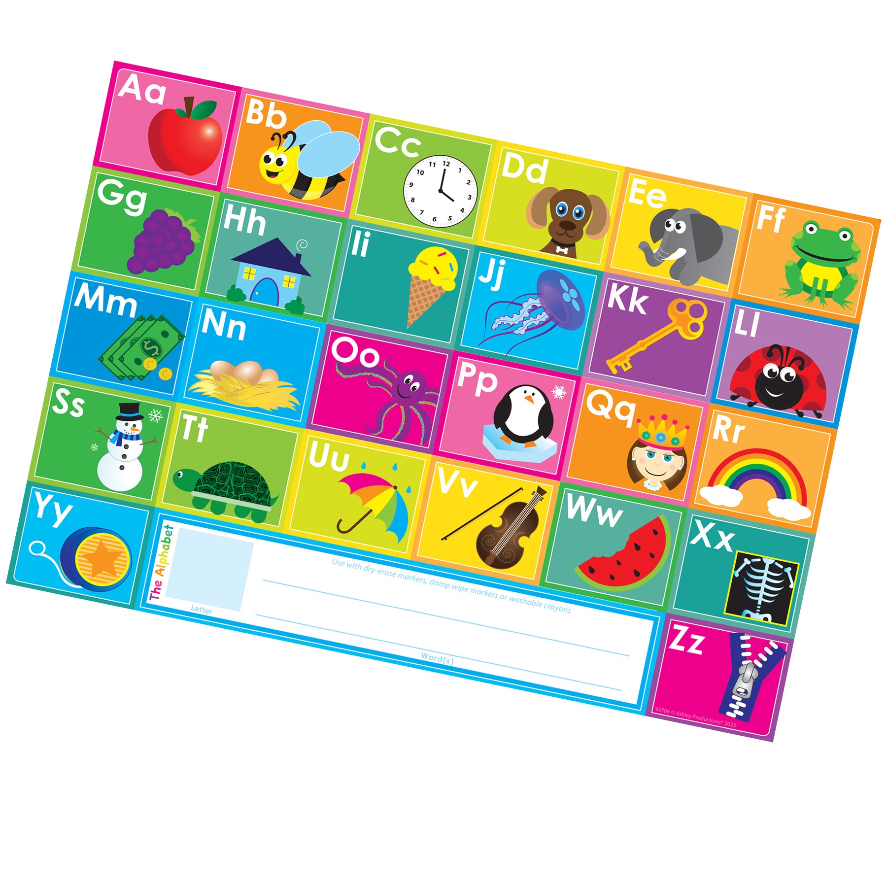 Placemat Studio™ Smart Poly® ABC's Learning Placemat, 13" x 19", Single Sided, Pack of 10