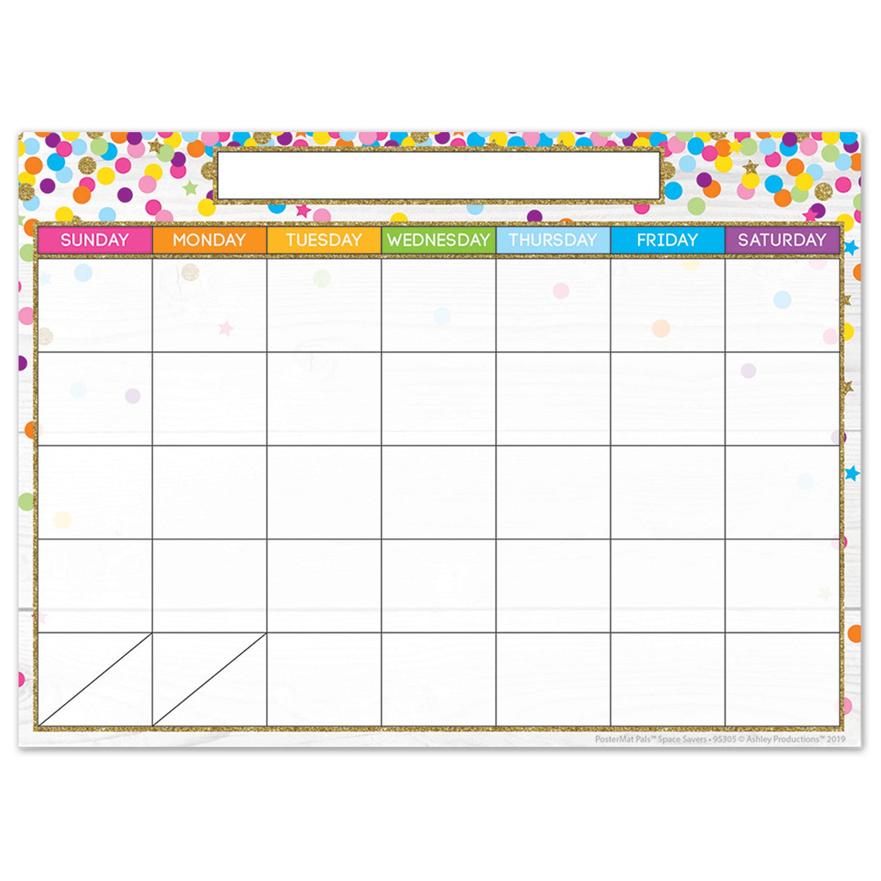 Smart Poly® PosterMat Pals™ Space Savers, 13" x 9-1/2", Calendar Confetti Style, Pack of 10