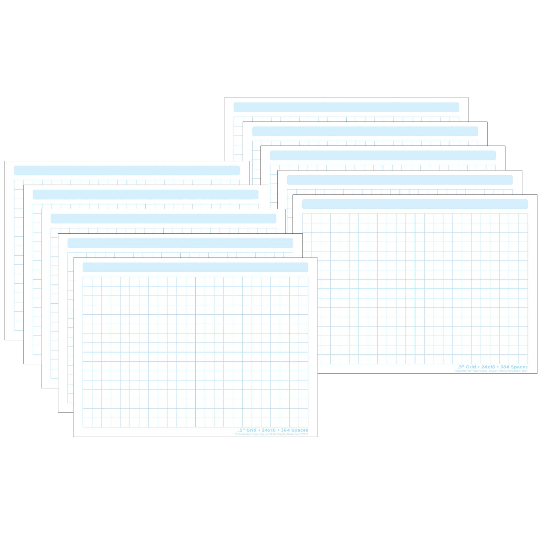 Smart Poly® PosterMat Pals™ Space Savers, 13" x 9-1/2", 1/2" grid Blocks 468 Blocks, Pack of 10