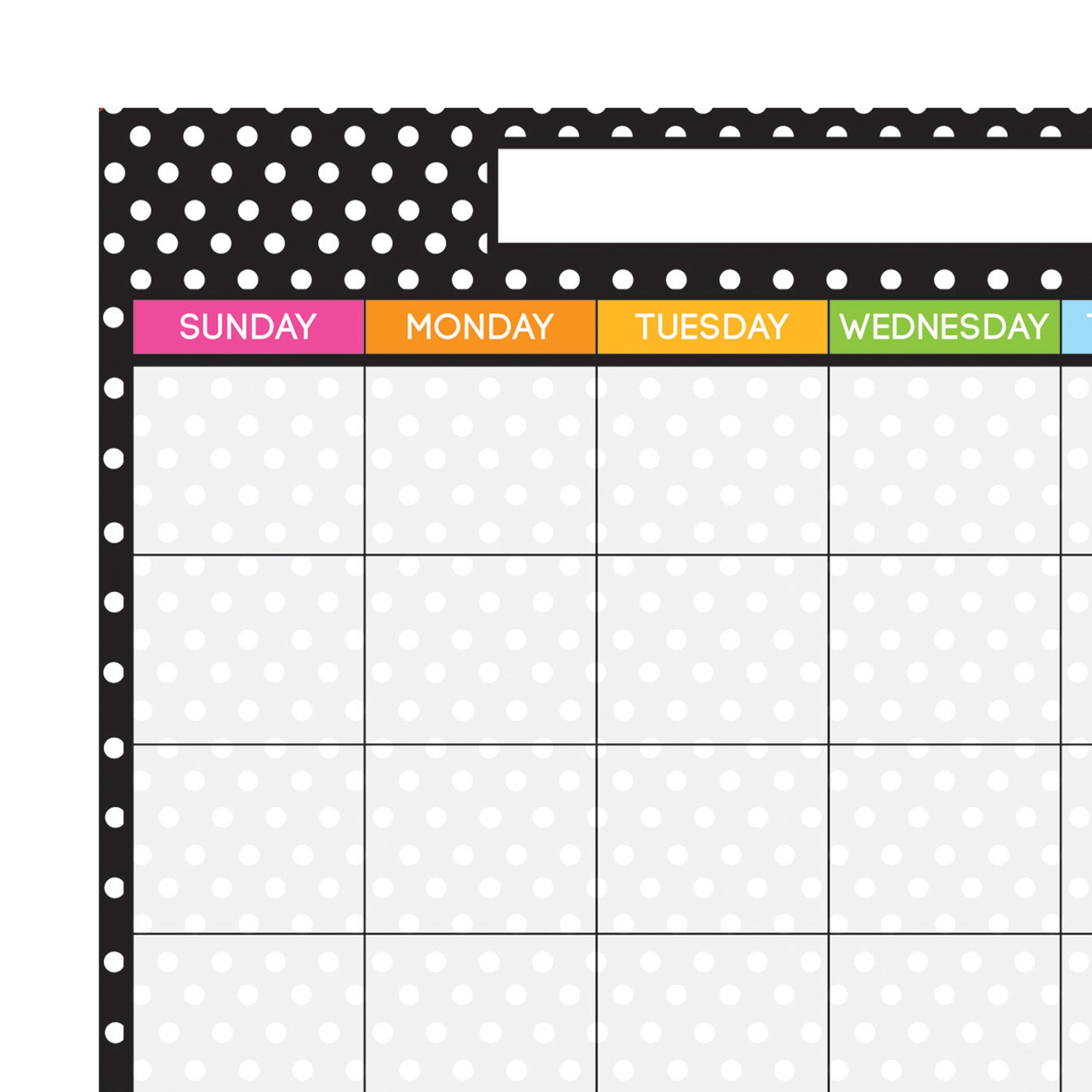 Smart Poly® PosterMat Pals™ Space Savers, 13" x 9-1/2", BW Dots Calendar, Pack of 10