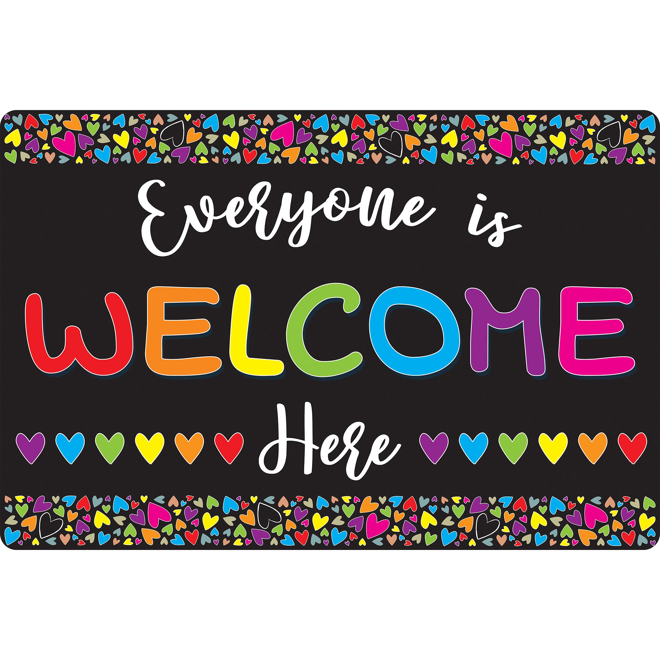 Computer Mouse Pad, 8" x 10", Everyone is Welcome Here, Hearts, Pack of 10