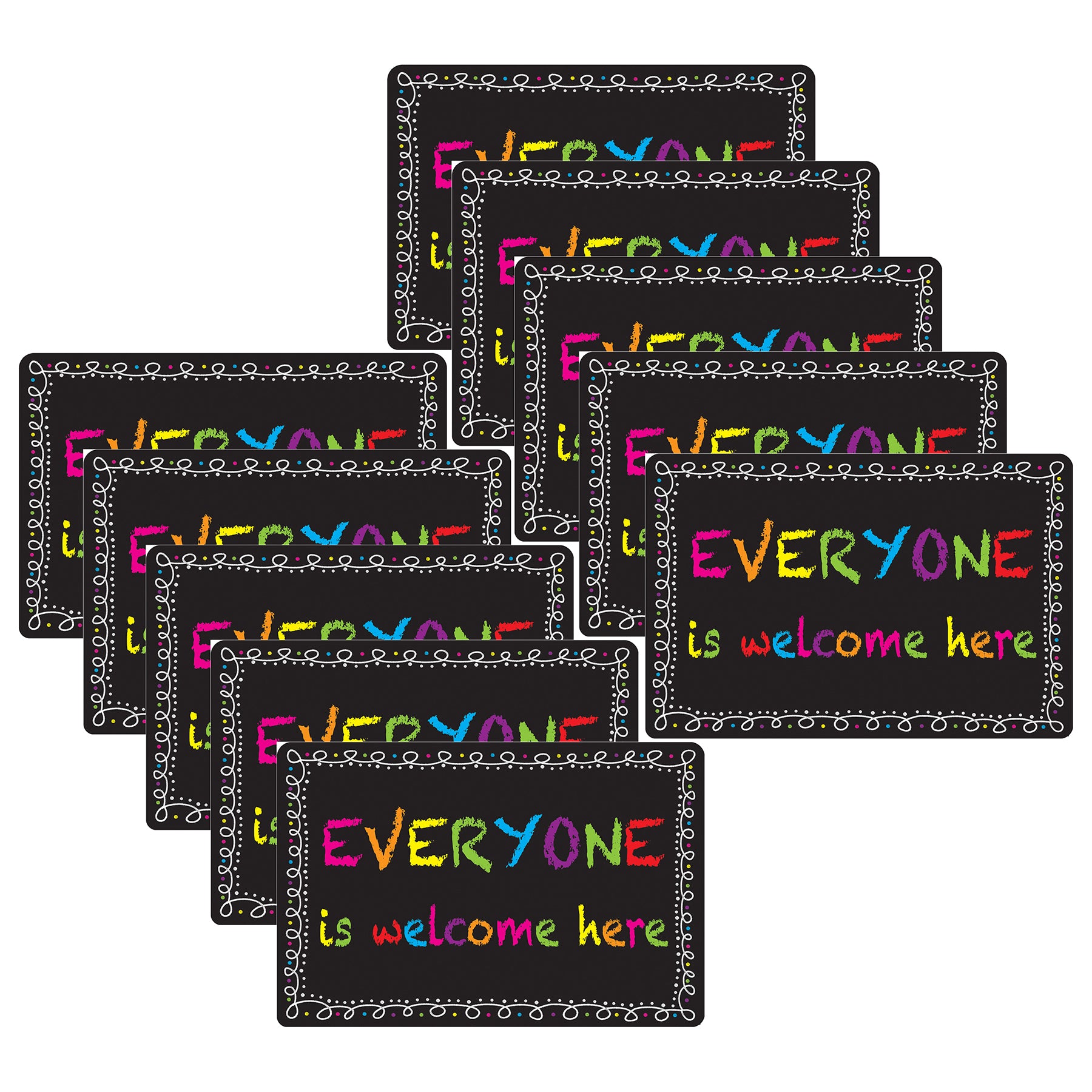 Computer Mouse Pad, 8" x 10", Everyone is Welcome Here, Chalk Loop, Pack of 10