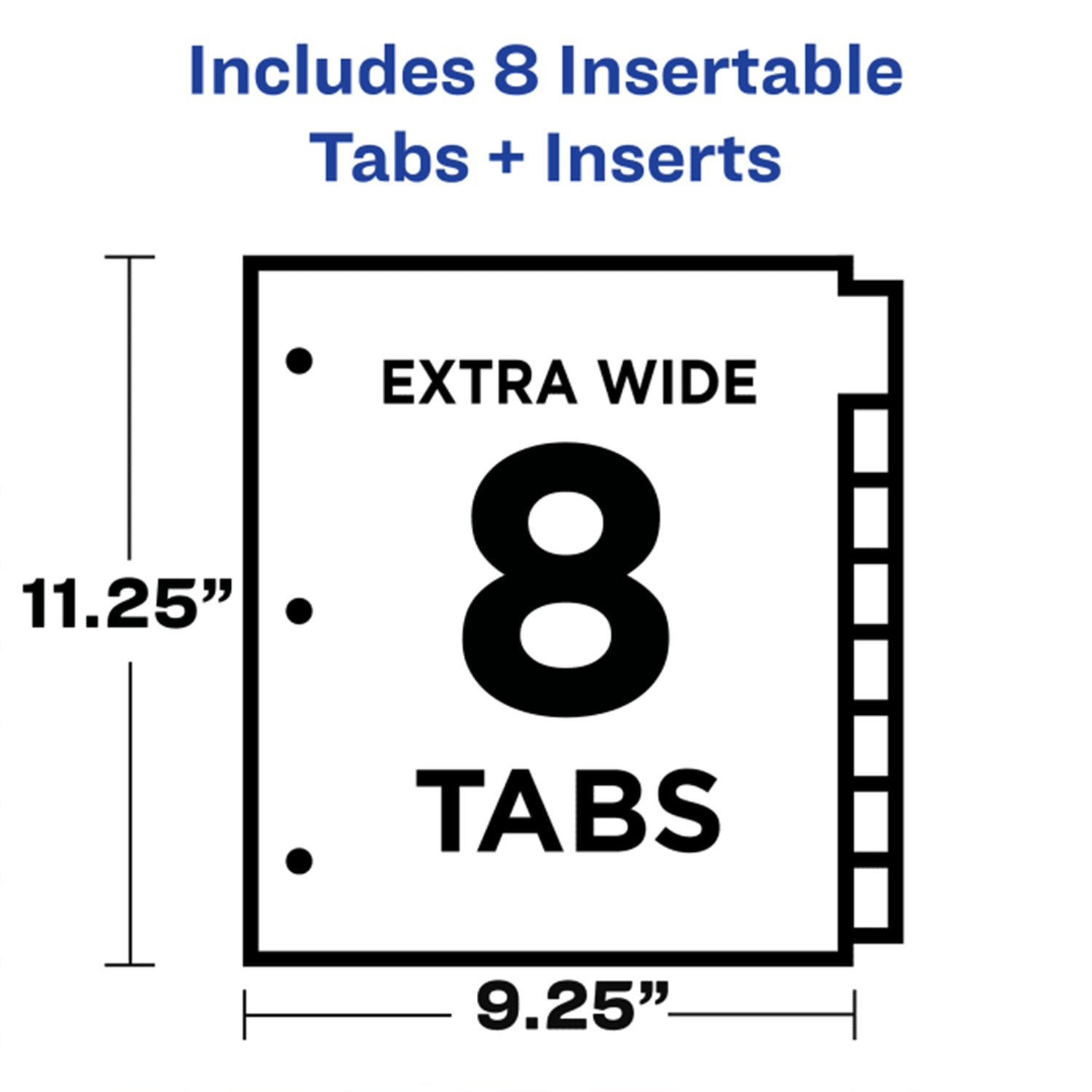 Big Tab™ Pocket Insertable Plastic Dividers, 8-Tab Set, 3 Sets