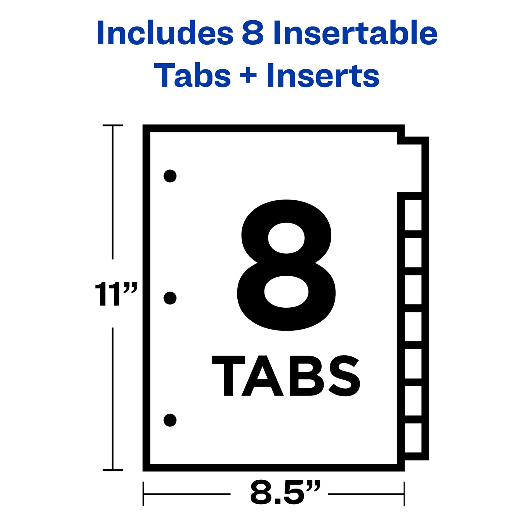 Big Tab™ Insertable Dividers, Buff Paper, 8-Tab Set, Multicolor, 12 Sets