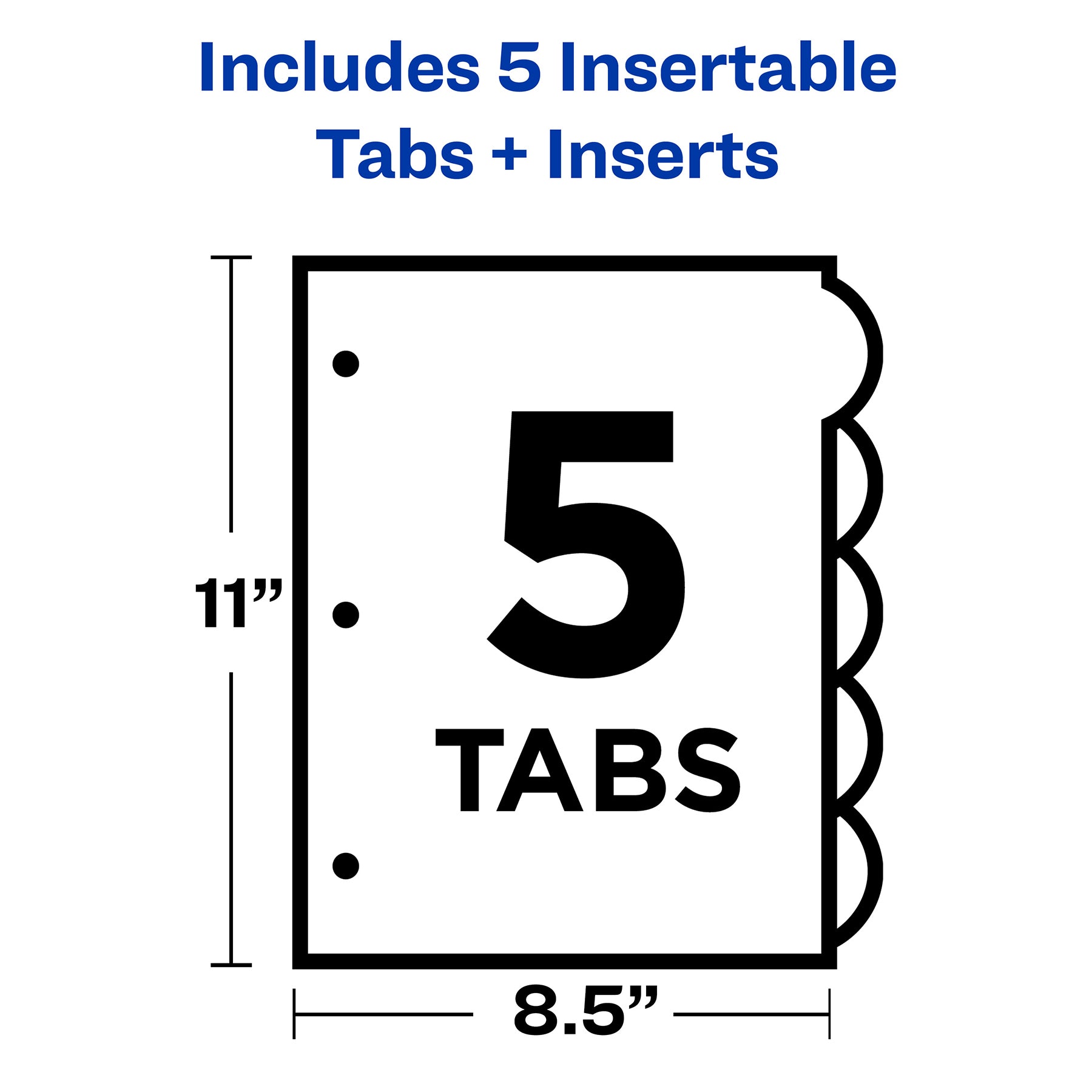 Insertable Style Edge™ Plastic Dividers, 5-Tab Set, Multicolor, 6 Sets