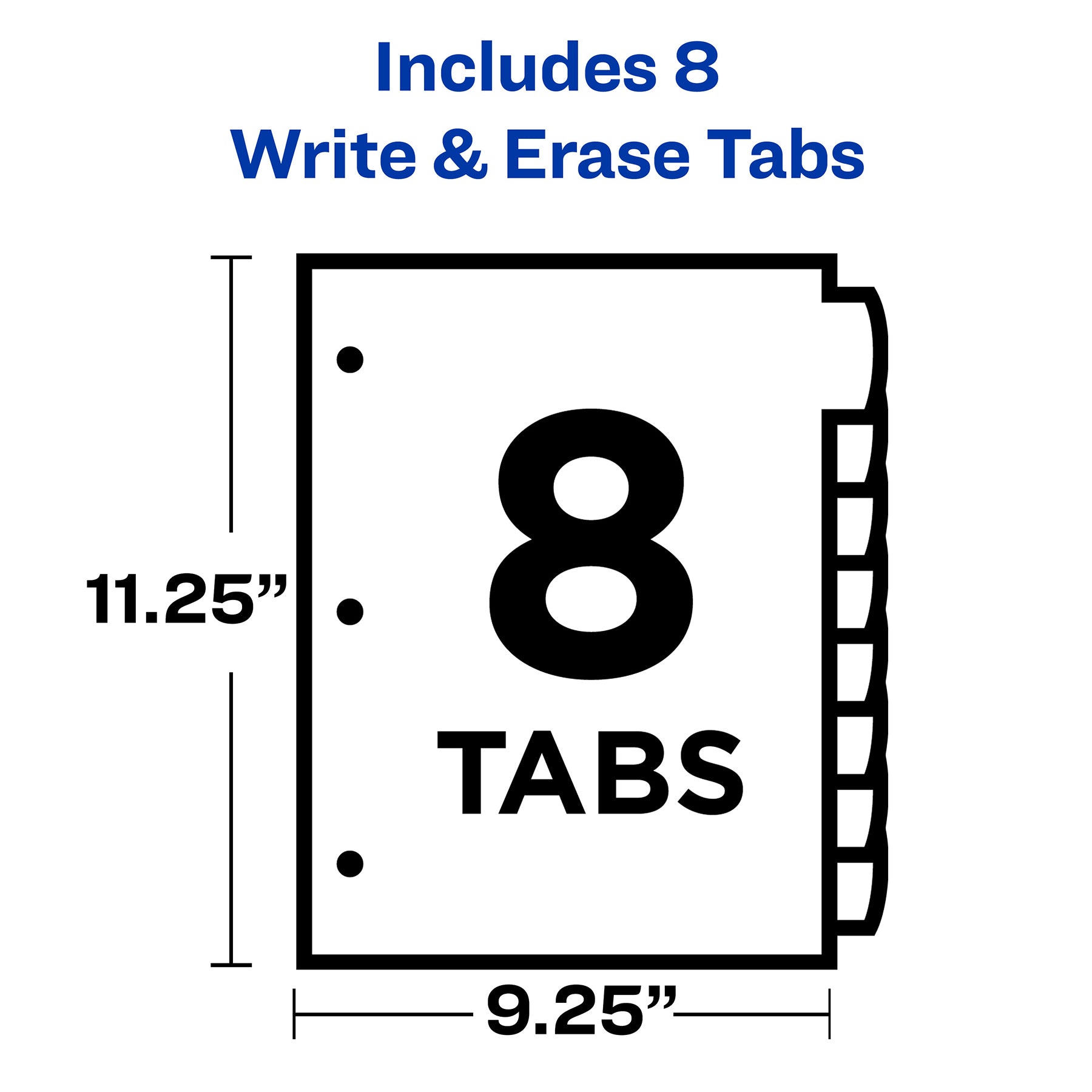 Write & Erase Pocket Plastic Dividers, 8-Tab Set, Multicolor, 3 Sets